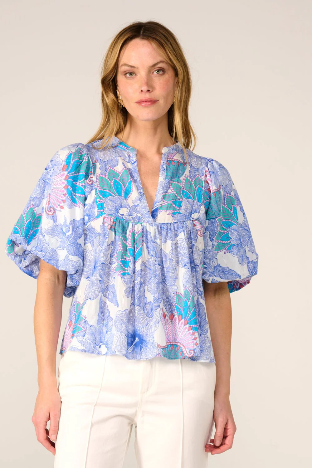 Blouse Flores - Blue Padang - Image 3