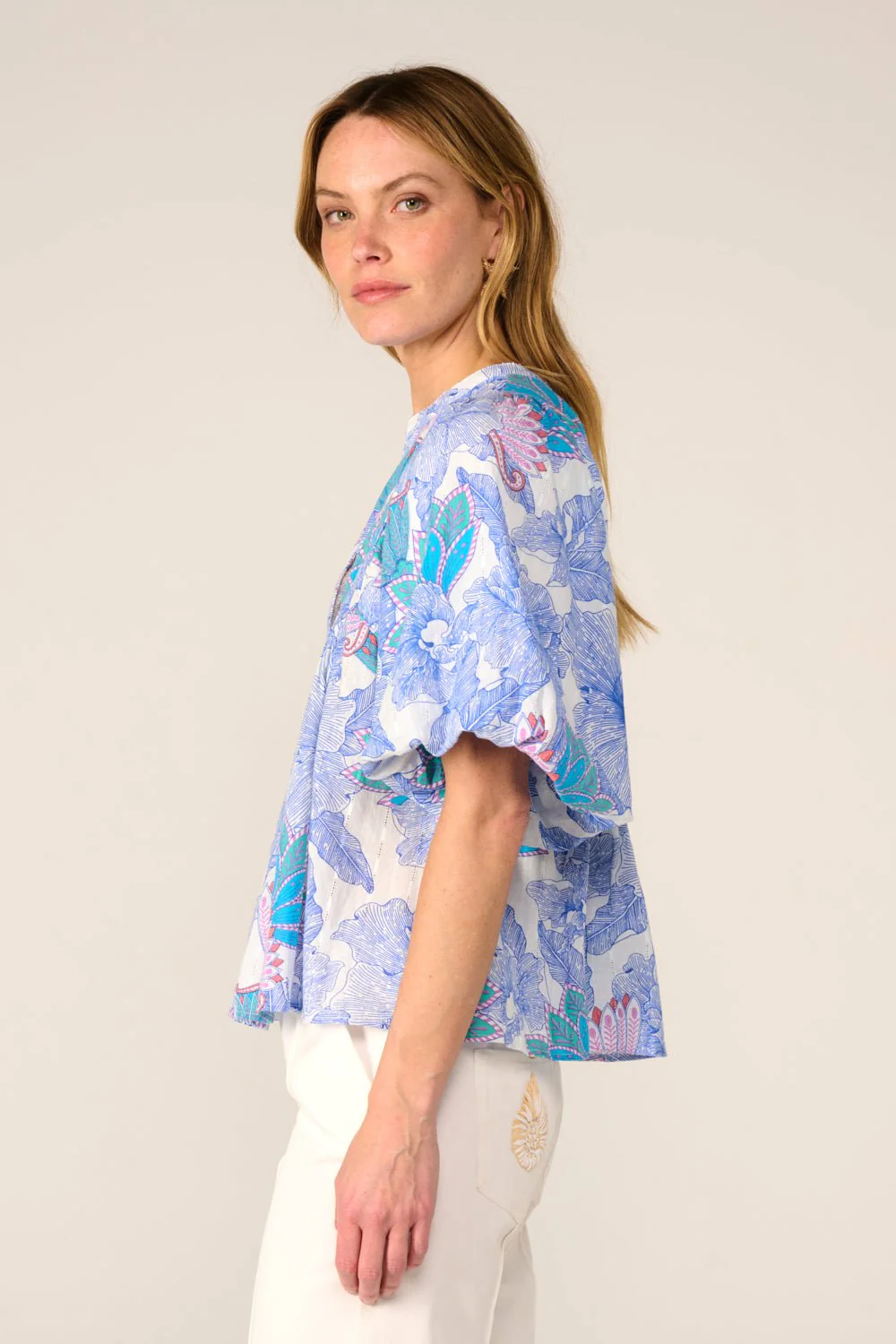 Blouse Flores - Blue Padang - Image 5