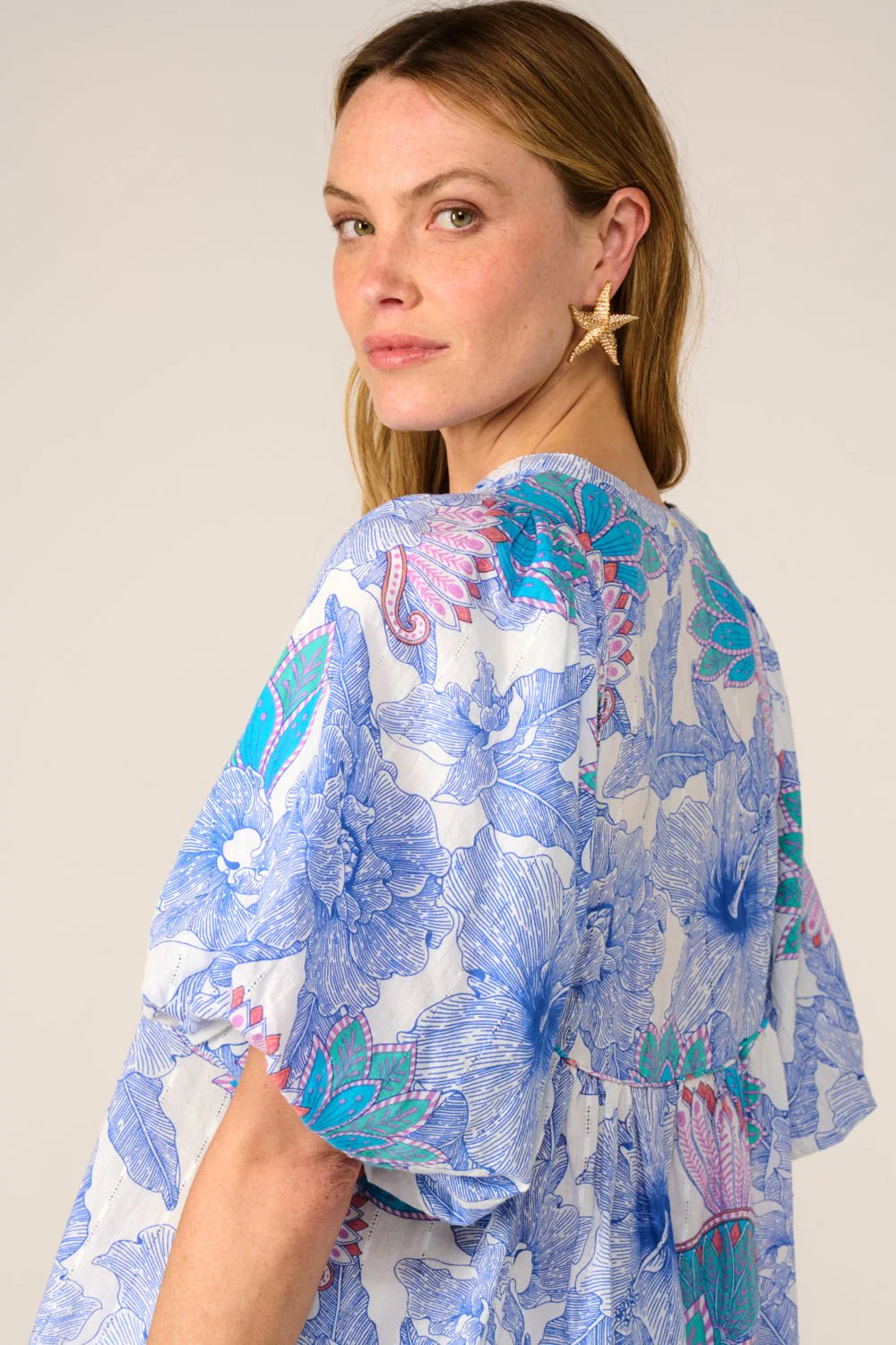 Blouse Flores - Blue Padang - Image 7