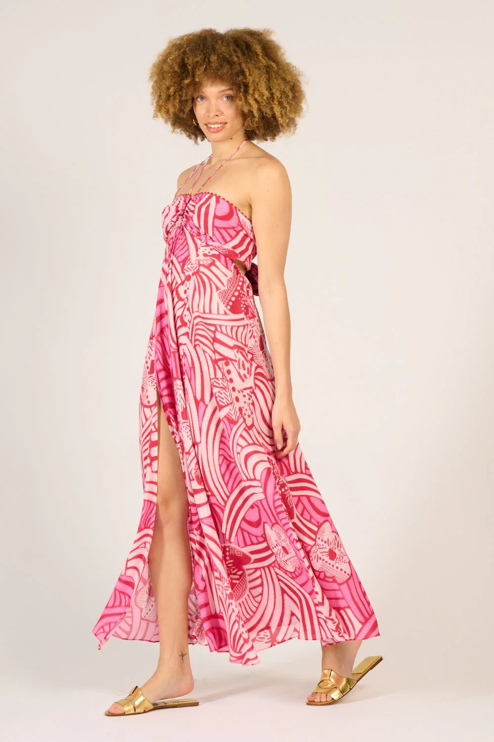 Long Dress Carla - Pink Japonism - Image 3