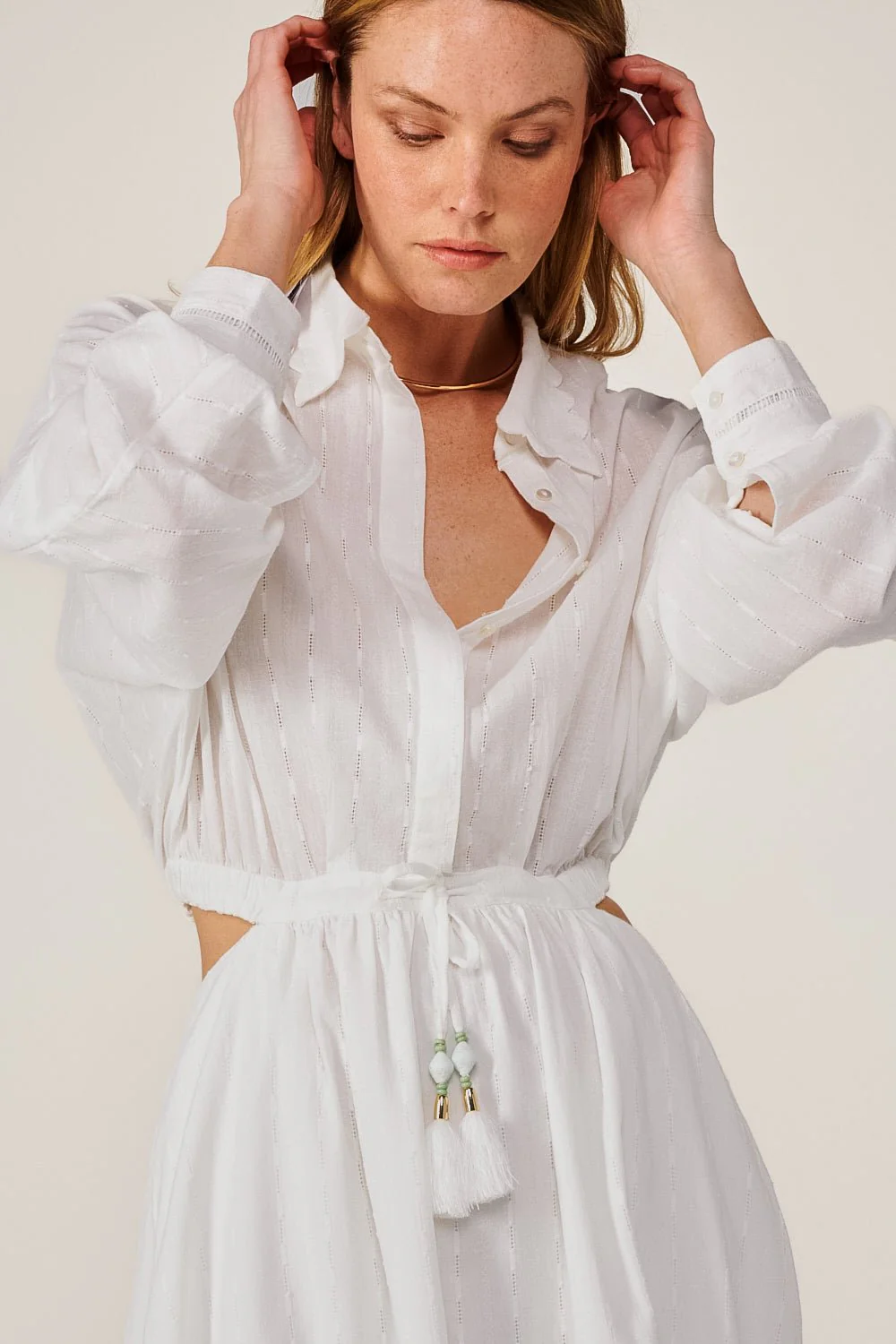 Long Dress Sunniva - Natural White - Image 3