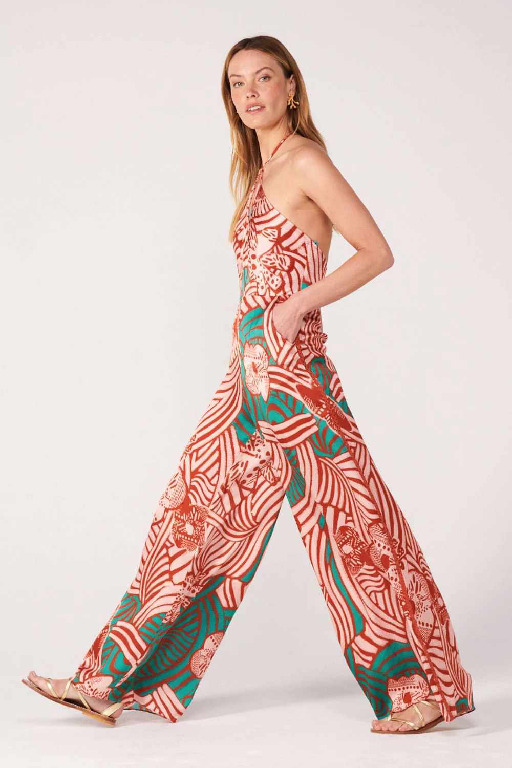 Long Jumpsuit Cilia - Brick Japonism - Image 3
