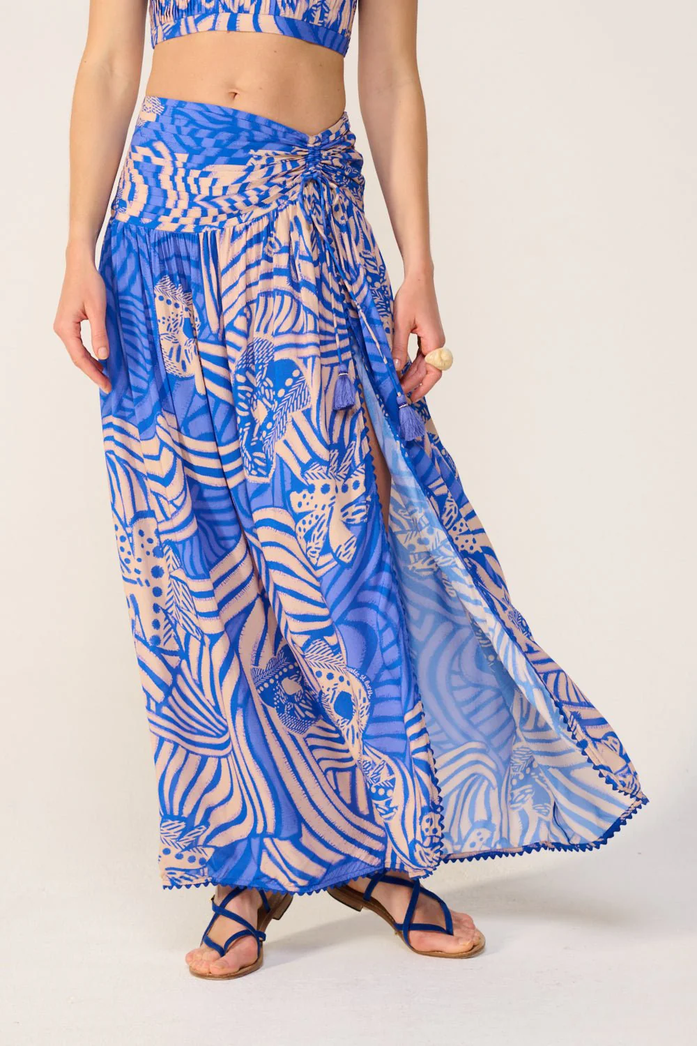 Long Skirt Carla - Blue Japonism - Image 3
