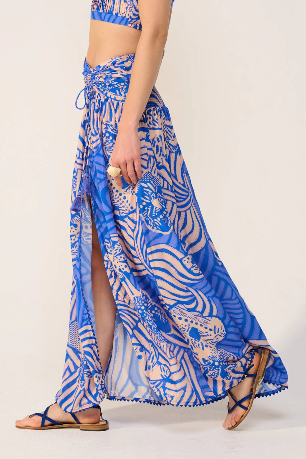 Long Skirt Carla - Blue Japonism - Image 4