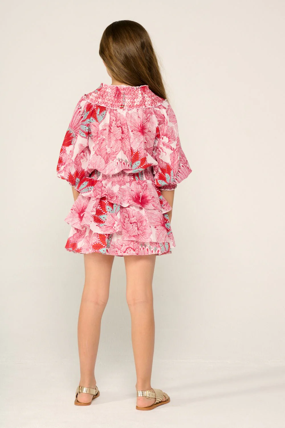 Mini Dress Anna for girls - Pink Padang - Image 5