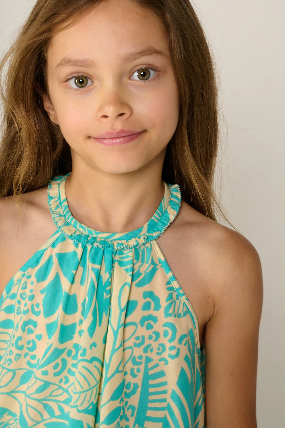 Mini Dress Cleo for girls - Aqua Toucan - Image 3