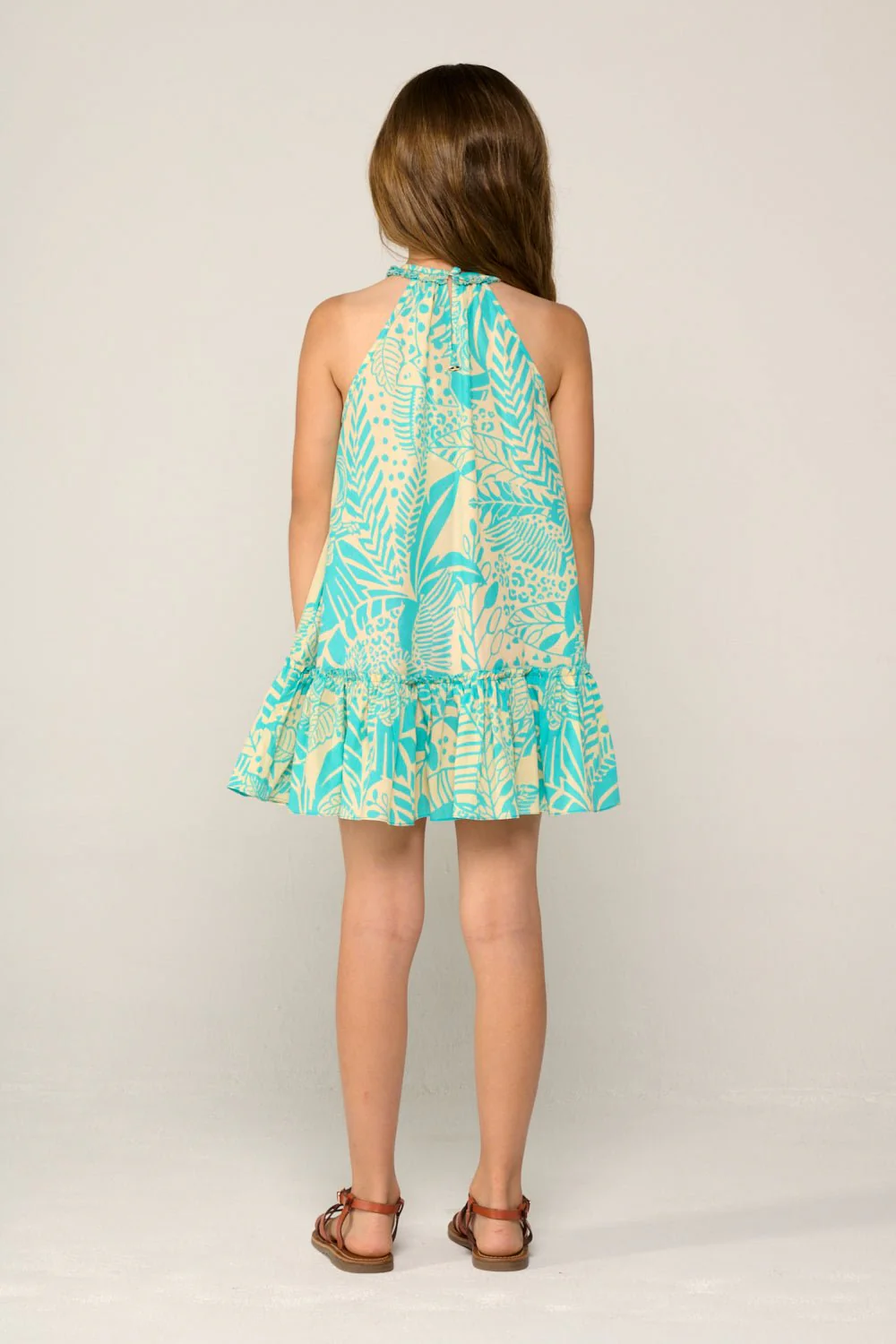 Mini Dress Cleo for girls - Aqua Toucan - Image 6