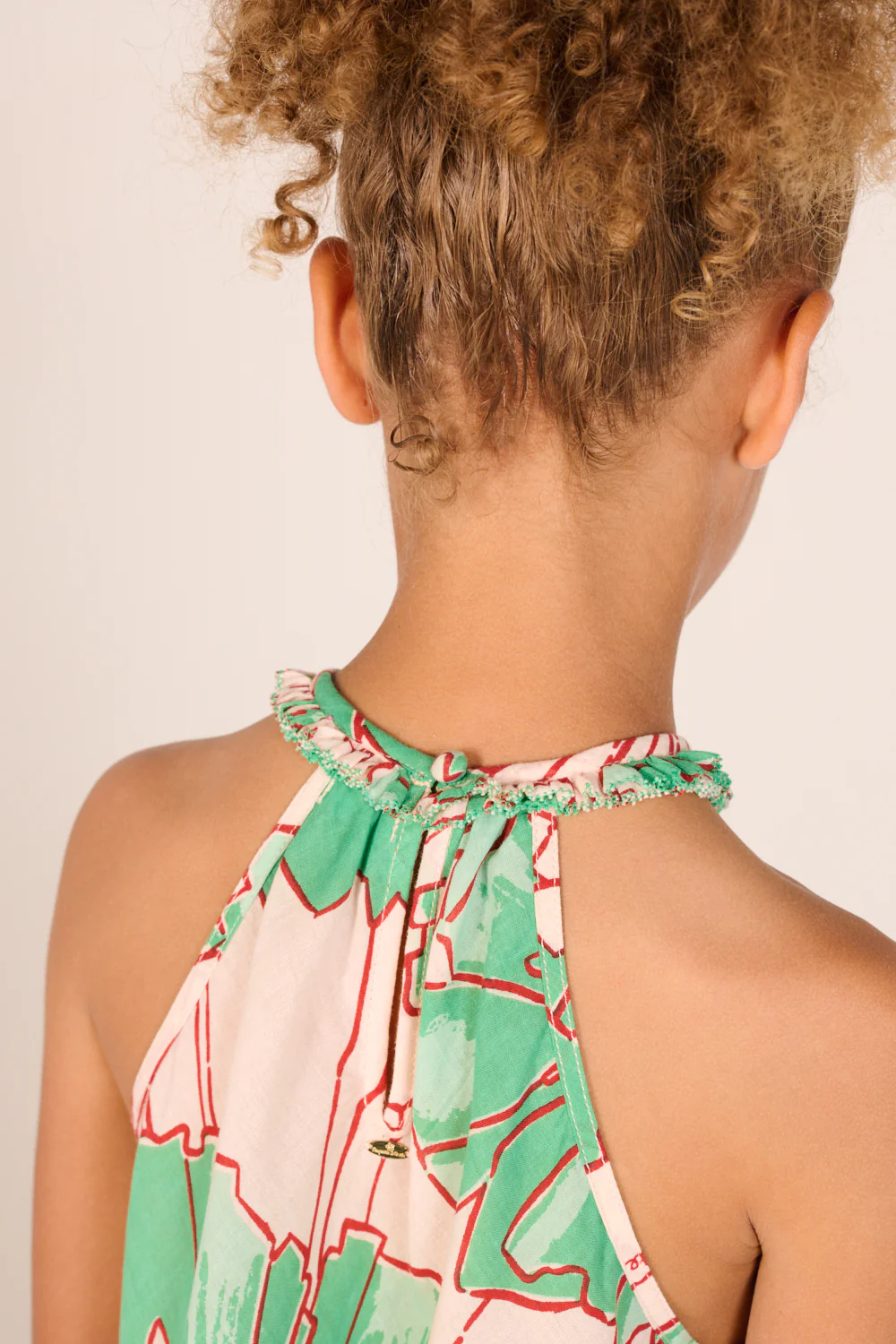 Mini Dress Cleo for girls - Green Petal - Image 5