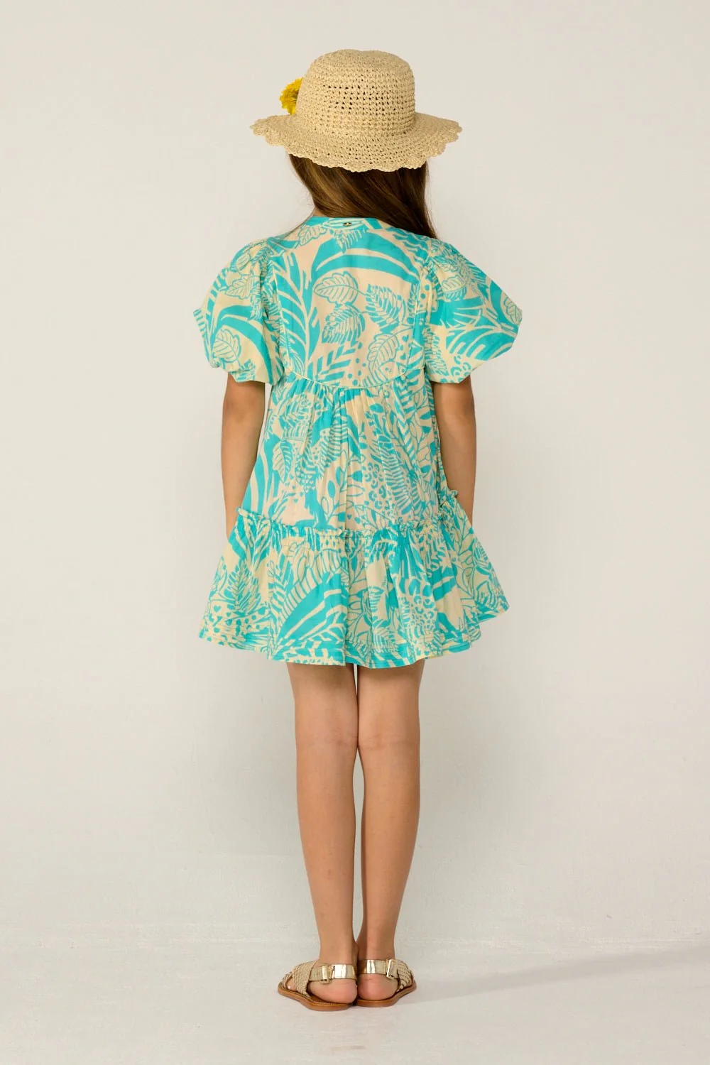 Mini Dress Cruz for girls - Aqua Toucan - Image 5