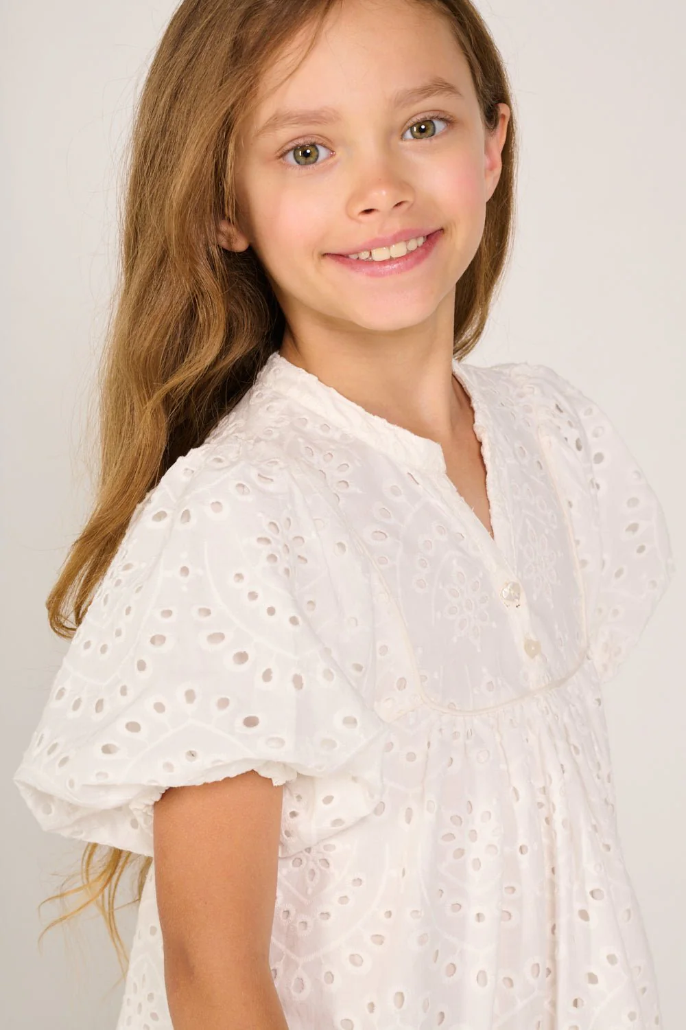 Mini Dress Cruz for girls - Natural White - Image 4