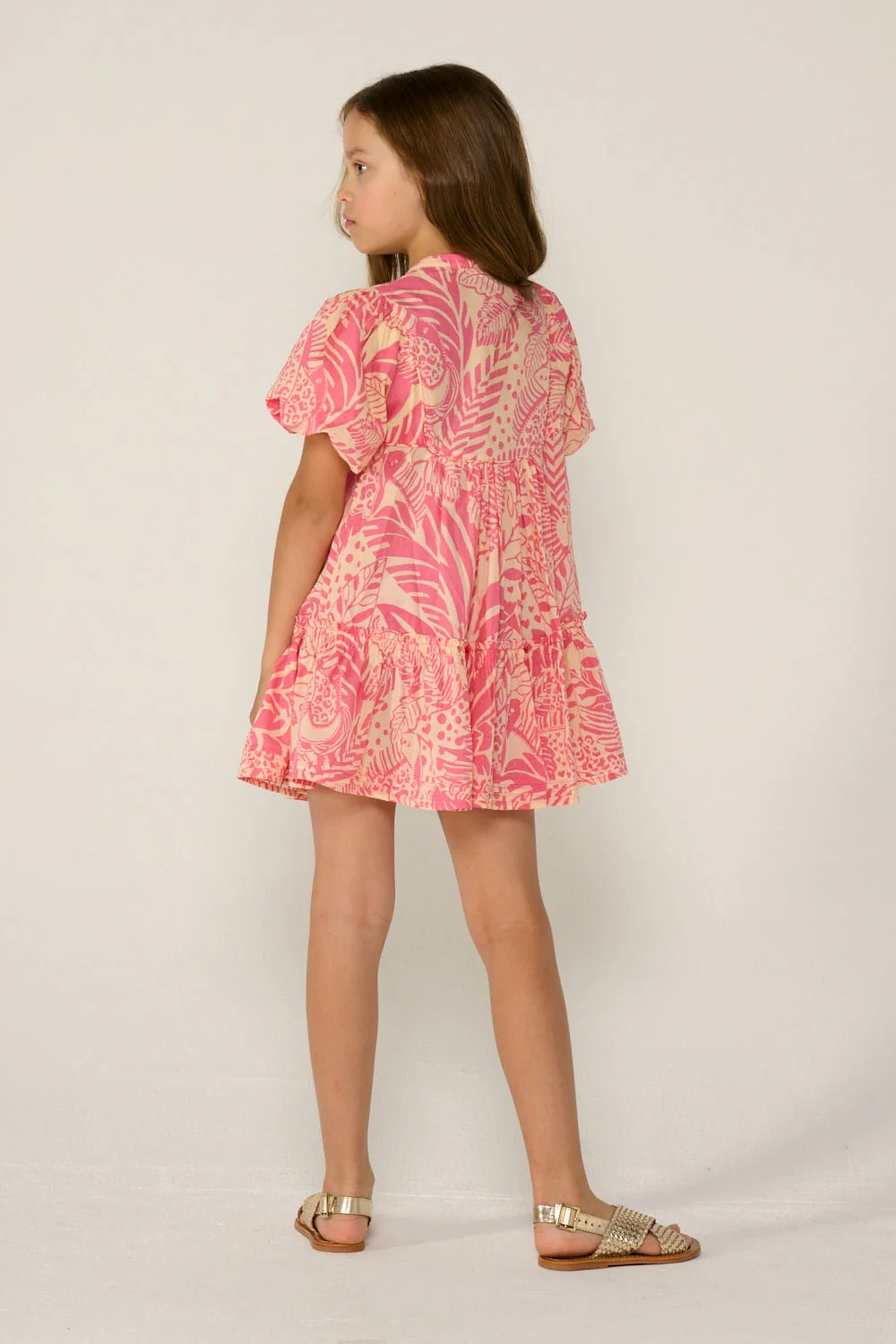 Mini Dress Cruz for girls - Pink Toucan - Image 4