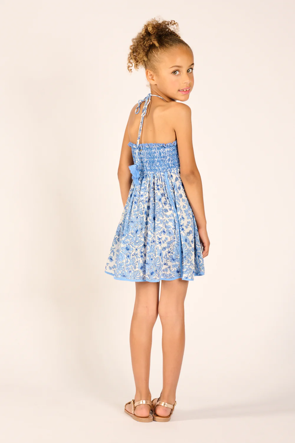 Mini Dress Cycas for girls - Blue Aquaflora - Image 5