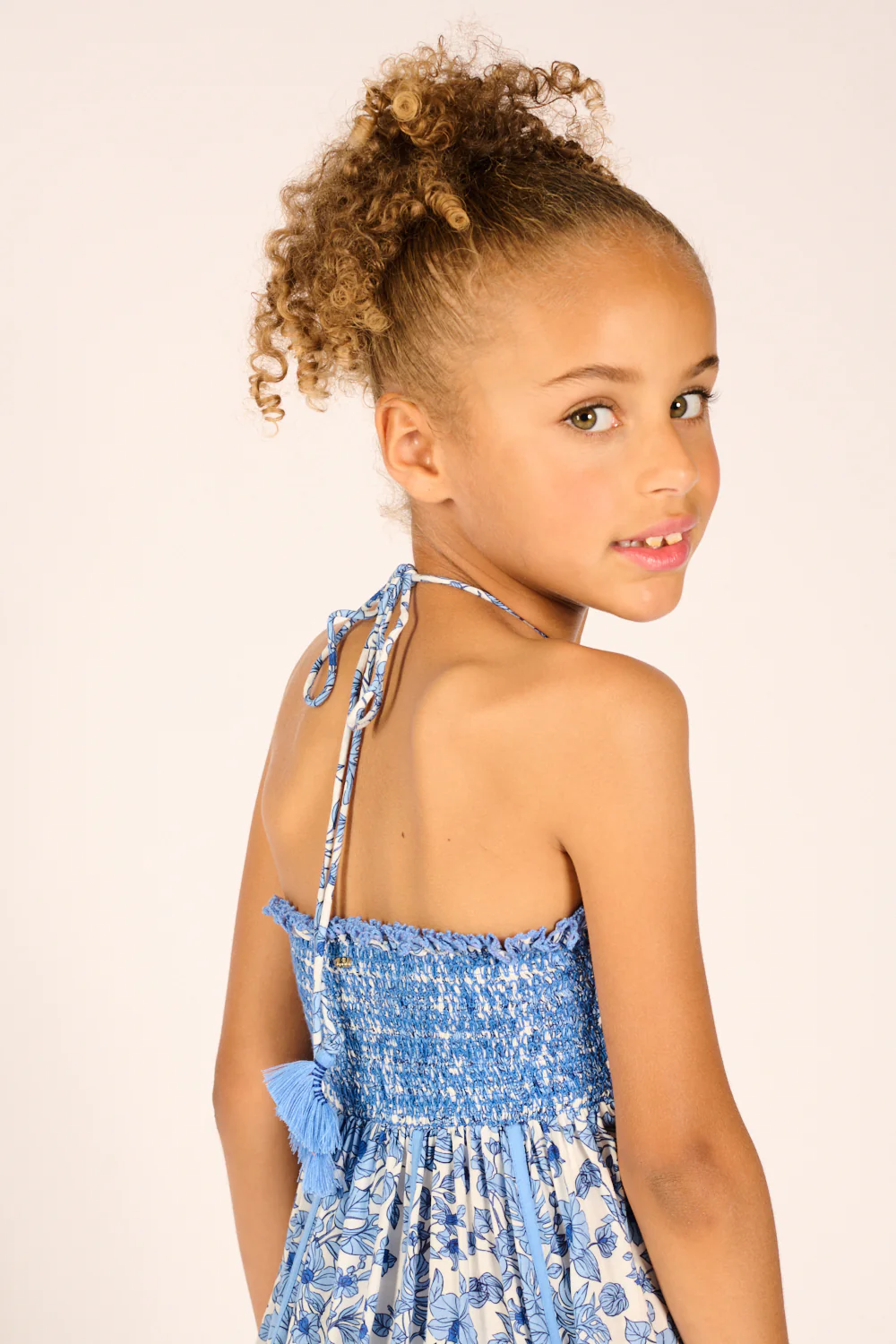 Mini Dress Cycas for girls - Blue Aquaflora - Image 6