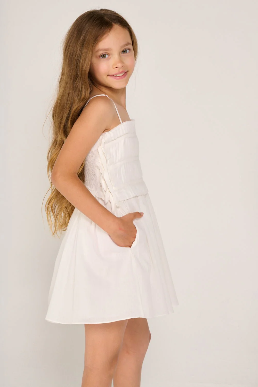 Mini Dress Elena for girls - Natural White - Image 4
