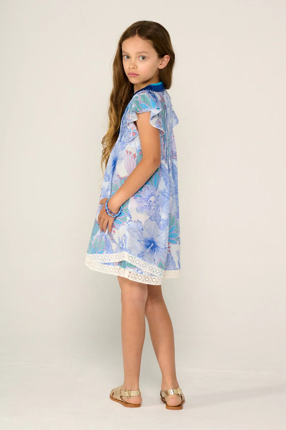 Mini Dress Sasha for girls - Blue Padang - Image 4