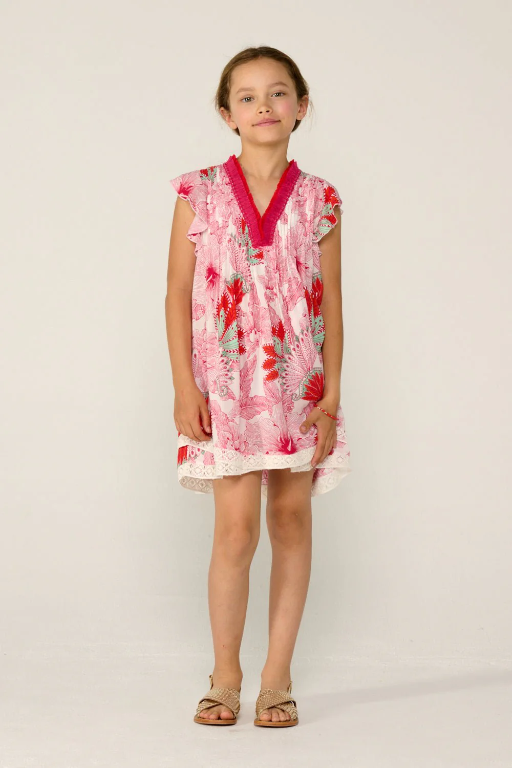 Mini Dress Sasha for girls - Pink Padang - Image 4